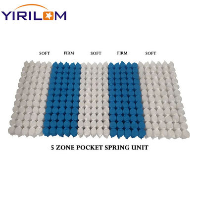 Op maat gemaakte 5 zoned pocket spring unit met hoog koolstofstaaldraad voor comfortabele matras