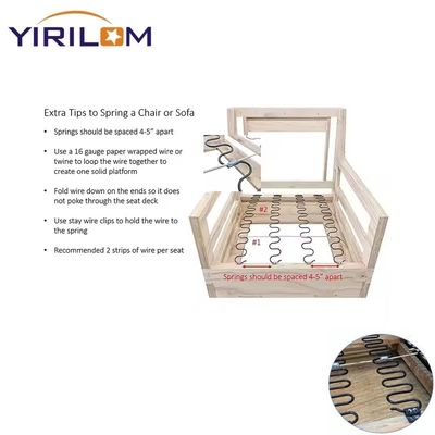 Aangepaste lengte, zeer duurzame zigzagveer voor bankkussens met galvaniseren of poedercoating