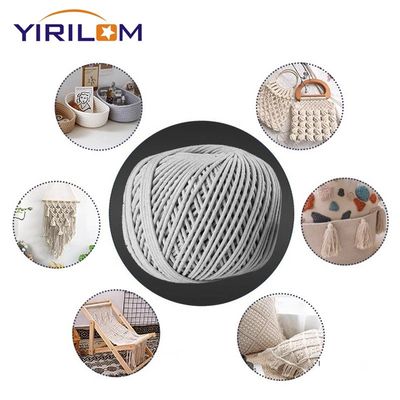 China Row Material Manufacturer Cotton Ropes Custom 3mm dik grijs natuurlijk ambachtelijk katoen touw
