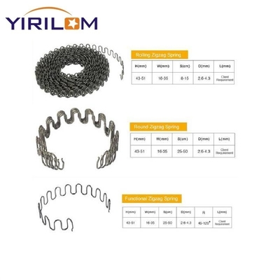 1.8mm-4.0mm Draaddiameter Zwarte Verf Groothandel Sofa Zigzagveer Voor Meubels