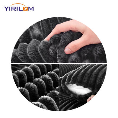 Super diep L-vorm modulaire bank converteerbare stoel voor de woonkamer Grijs pluis Corduroy stof gecomprimeerde bank