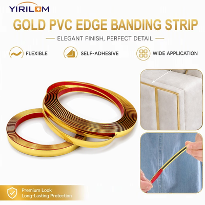 Goede prijs Goud PVC-randband met matte metalen afwerking 13 mm breedte 2,8 mm hoogte voor meubelrandbewerking online