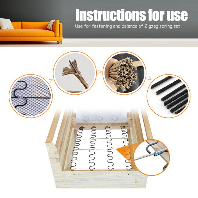 OEM meubel accessoire 2.0mm Spring draad papier bevestigingsdraad voor sofa Zig Zag Spring 5