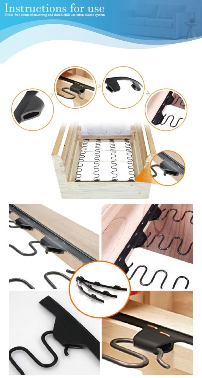 Groothandel Meubelaccessoires Sofa Frame Bevestiging Plastic Bevestigingsclip Strip voor Zigzagveren 4